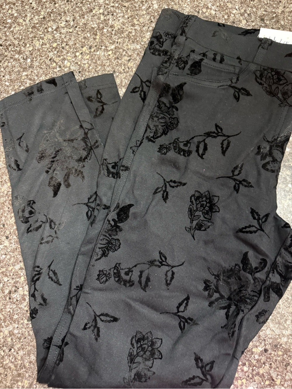 Style and Company Black Floral Velvet-Print Women’s Jeans